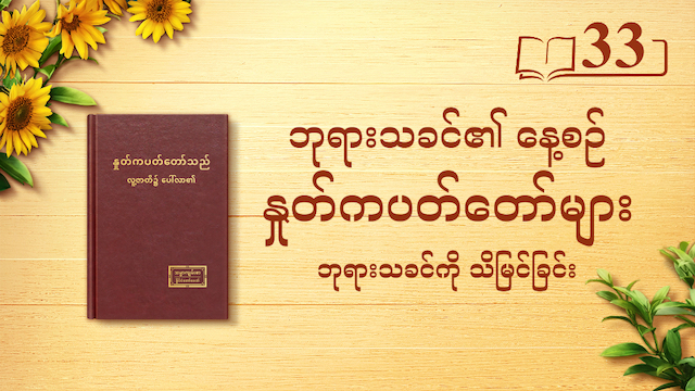 ဘုရားသခင်၏ နေ့စဉ် နှုတ်ကပတ်တော်များ- ဘုရားသခင်ကို သိမြင်ခြင်း | ကောက်နုတ်ချက် ၃၃